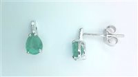 Ohrringe Lucciole Gioielli Dame GOCCE in Weißgold Smeraldo 0.58 Ct ORTEAR/2S - ORTEAR/2S